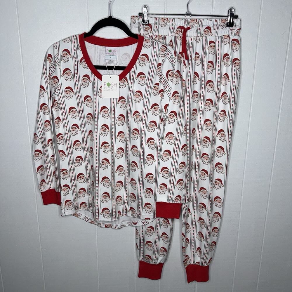 Posh Pickle Women’s Jolly Old Saint Nick Lounge Set Pajamas Christmas Size S NWT - Picture 2 of 6